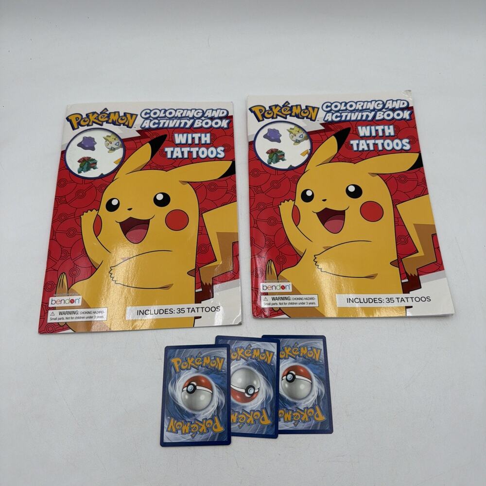 2 Pokemon Color And Activity Book With Tattoos